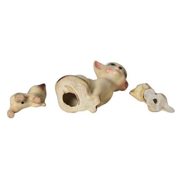 Vintage Hagen Renaker Siamese Cat Family Trio Miniature Figurines Mom & 2 Kitten - Picture 5 of 6